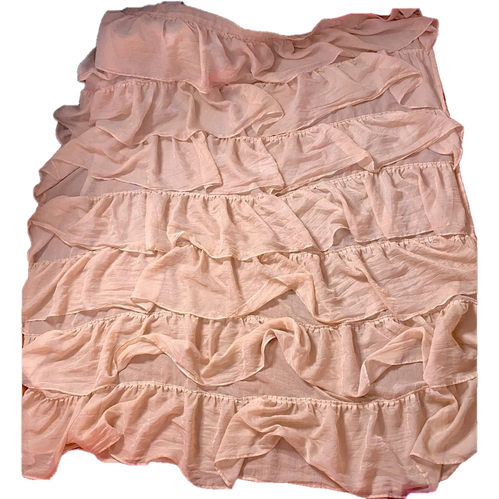 🌹 Elegant 🌹 Beige Sheer Ruffle Shower Curtain w/ Free Shower Hooks
